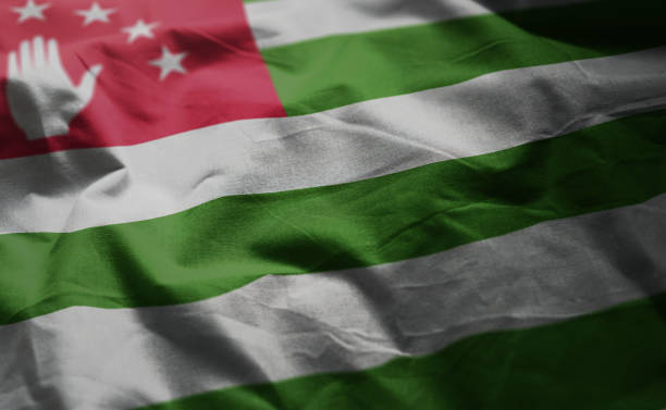 Abkhazia Flag Rumpled Close Up