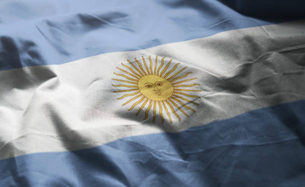 istock Argentina Flag Rumpled Close Up 1092604266