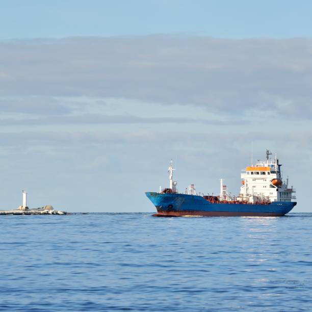 istock Cargo ship in the Baltic sea on a clear winter day 1092606046