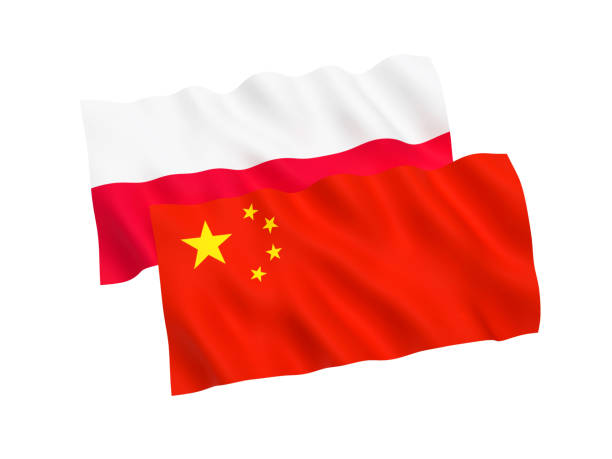 istock Flags of Poland and China on a white background 1092621180