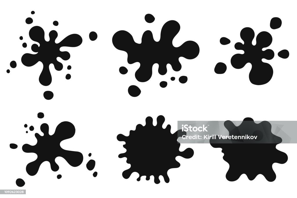 Grunge blot background. Hand drawn paint splatter. Ink drops. Edge brush frame. Vector isolated illustration. Splattered stock vector