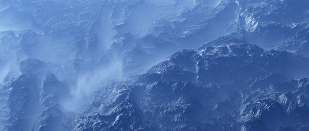 istock Aerial of rough rocks and cliffs in mist. 1092625616