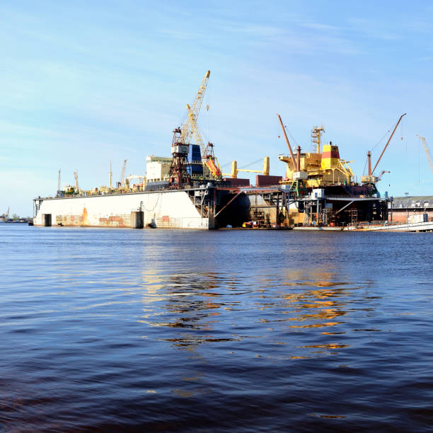 istock ship are being fixed and painted at the shipyard docks 1092625998