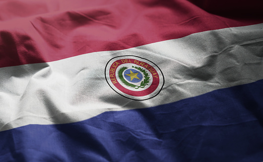 Paraguay Flag Rumpled Close Up