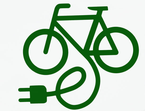 istock Electric bicycle, or e bike, symbol. Charging and parking sign 1092631266