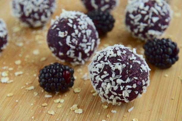 istock Raw blackberry coconut energy balls 1092631334