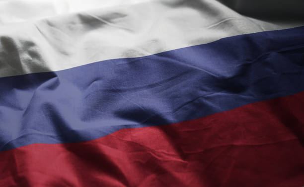 istock Russia Flag Rumpled Close Up 1092632434