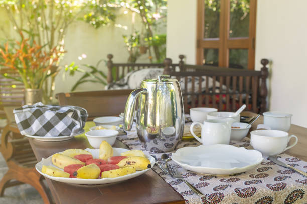 istock Beautifully served breakfast on terrace, hotel, resort 1092632618