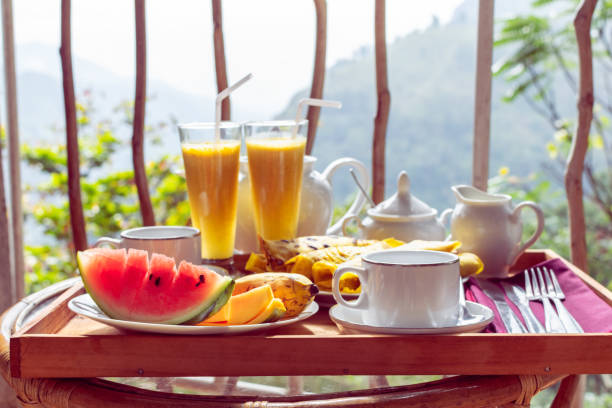 istock Beautifully served breakfast on terrace or balcony 1092632800