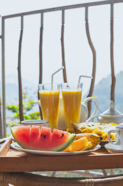 istock Beautifully served breakfast on terrace or balcony 1092632868