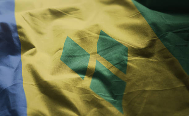 istock Saint Vincent and the Grenadines Flag Rumpled Close Up 1092632896