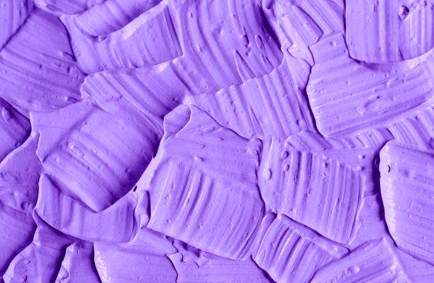 istock Lavender face cream (mask) texture close up. Brush strokes. Selective focus. Abstract violet background 1092633472
