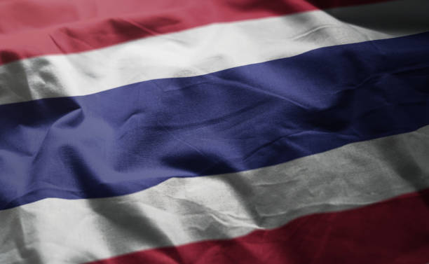 Thailand Flag Rumpled Close Up