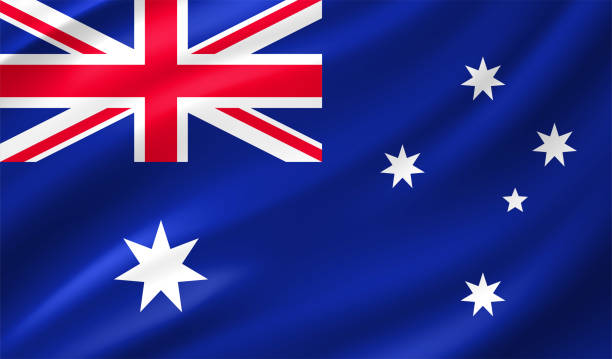 ilustraciones, imágenes clip art, dibujos animados e iconos de stock de bandera de australia - australia national flag