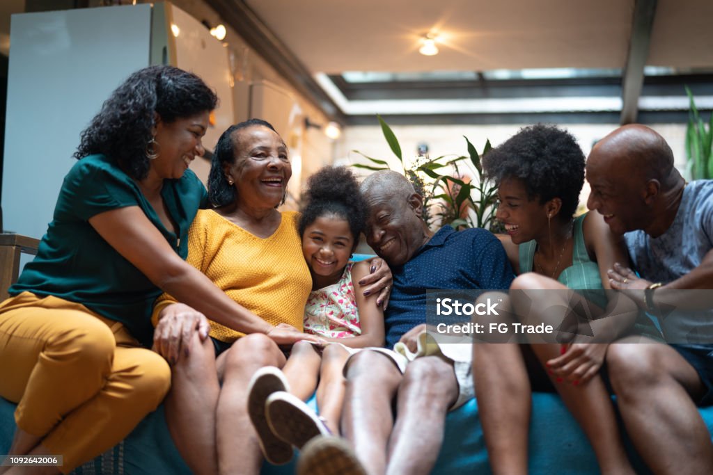 Multi-Generation African hispanic family at home Family is everything Family Stock Photo