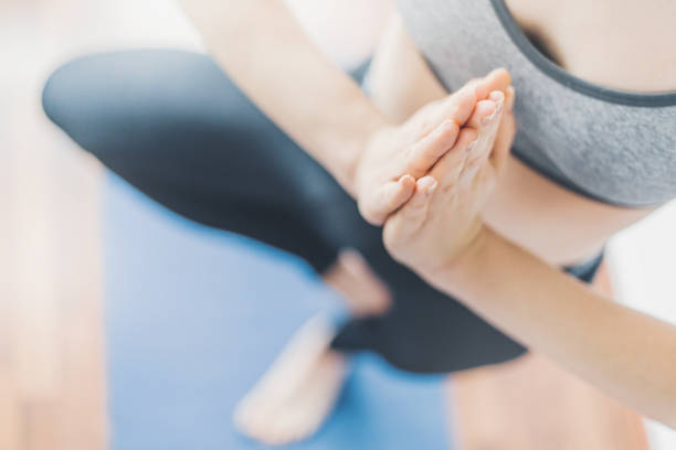 istock Young woman making yoga workout 1092649582