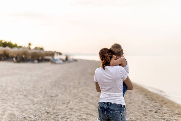 istock Mother and son at the beach 1092650272