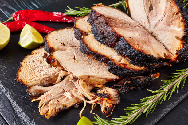 istock close-up of Roasted pork ham,top view 1092651760