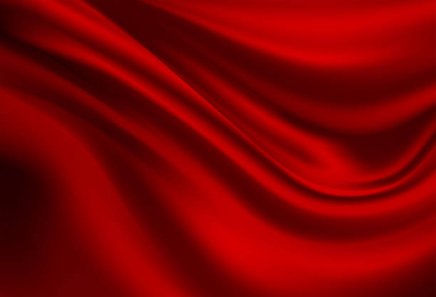 抽象的なベクトルの背景高級布や液体波またはグランジ テクスチャ シルク サテン ベルベット素材の波状のひだ - red silk background点のイラスト素材／クリップアート素材／マンガ素材／アイコン素材