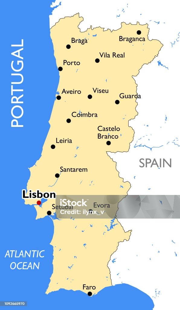 Vetores de Mapa De Portugal e mais imagens de Cidade de Faro