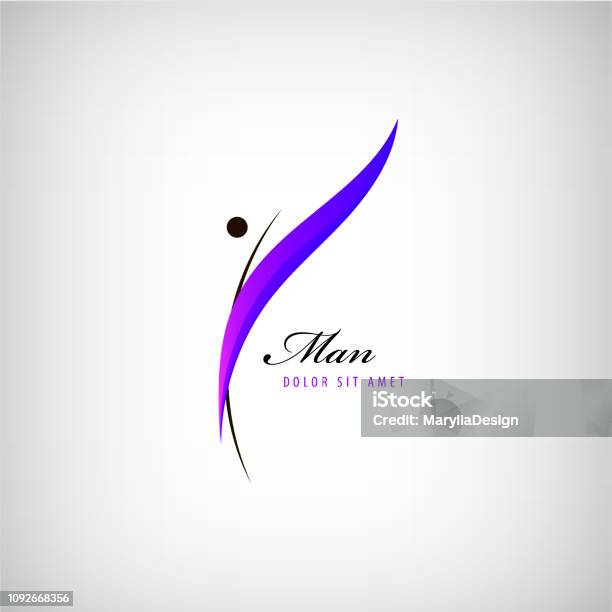 Vector Man Human Icon Isolated Fitness Concept Stock Illustration - Download Image Now - Abstract, Achievement, Adult