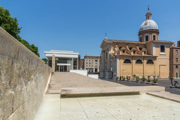 splendida vista della chiesa di san rocco all'augusteo a roma, italia - san rocco foto e immagini stock