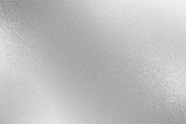 istock Texture of reflection on rough silver metal wall, abstract background 1092676776