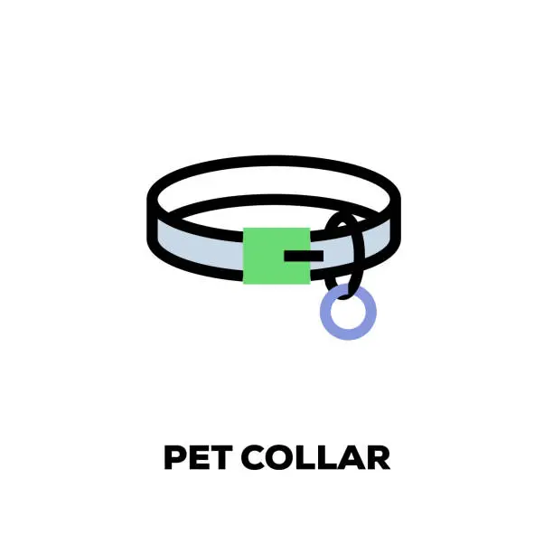 Vector illustration of Pet Collar Line Icon