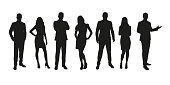 istock Business people, group of men and women isolated silhouettes 1092682366