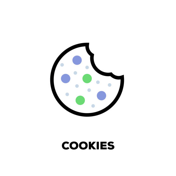 stockillustraties, clipart, cartoons en iconen met cookies lijn pictogram - cookie icon