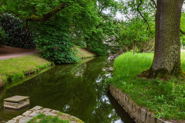 istock Water channel in summer  park 1092683290