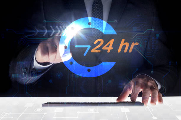 istock Businessman touching screen with about Service 1092683546