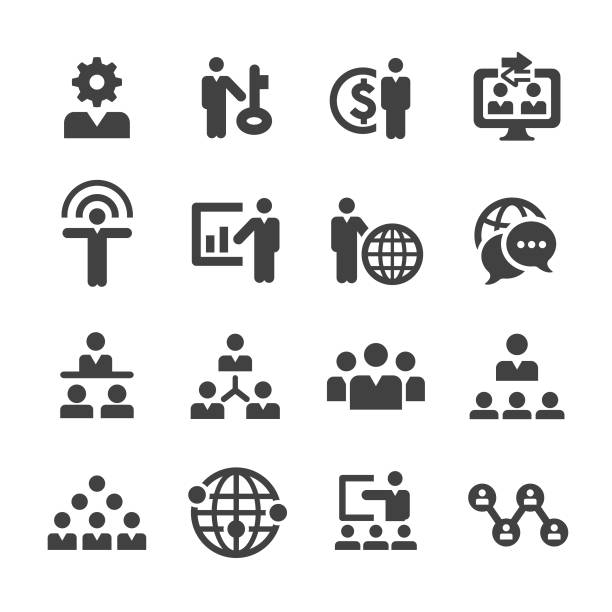 Business Network Icons Set - Acme Series Business Network, businessman standout stock illustrations