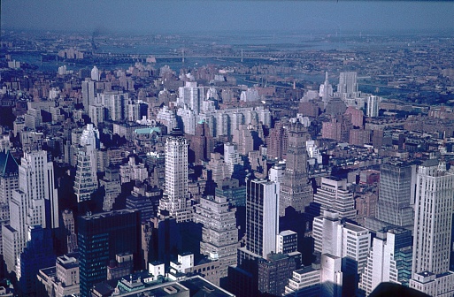 New York City, NY, USA, 1962. New York City Panoramic direction northeast.