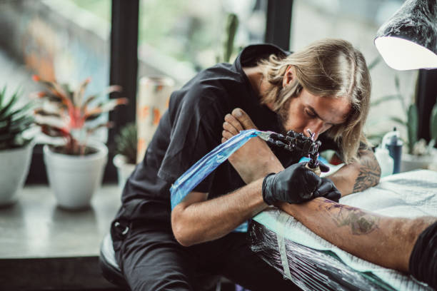 istock New tattoo on calf 1092688682