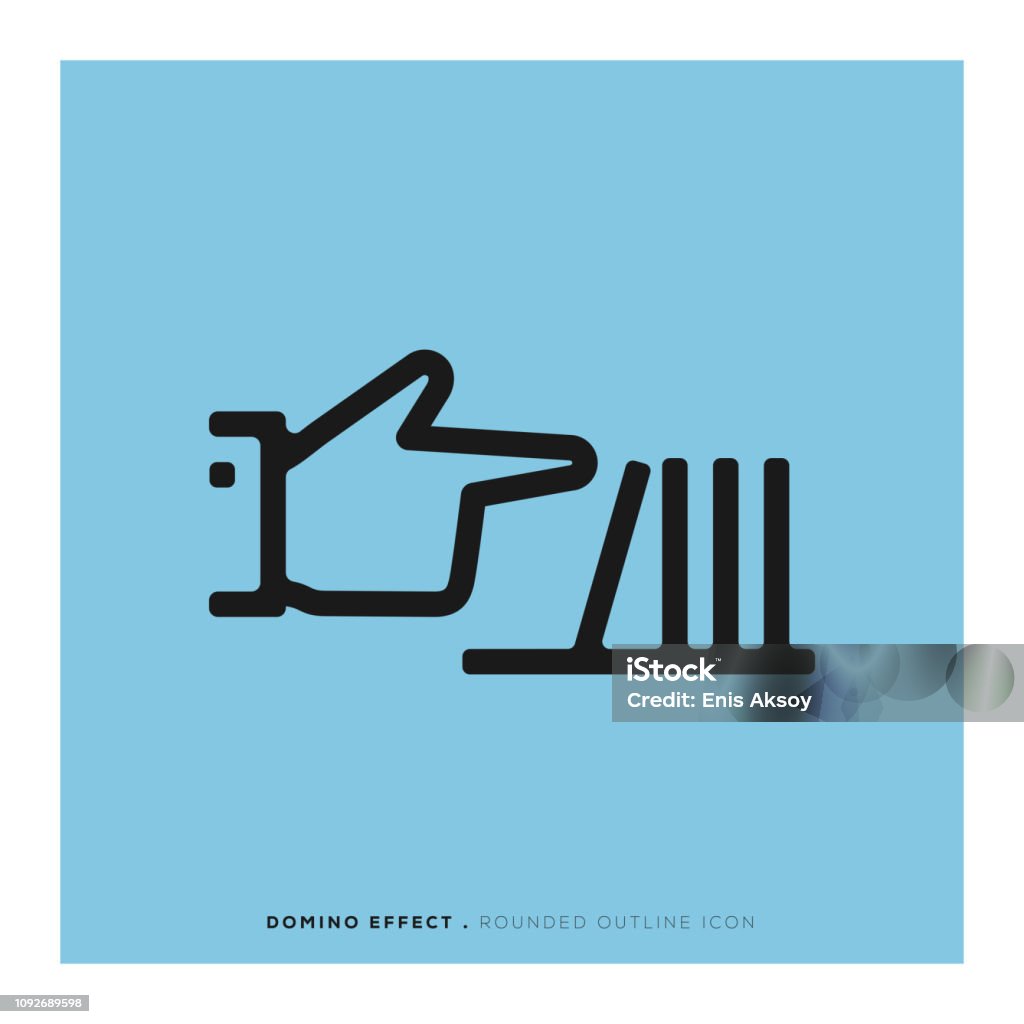 Domino Effect Rounded Line Icon Domino stock vector