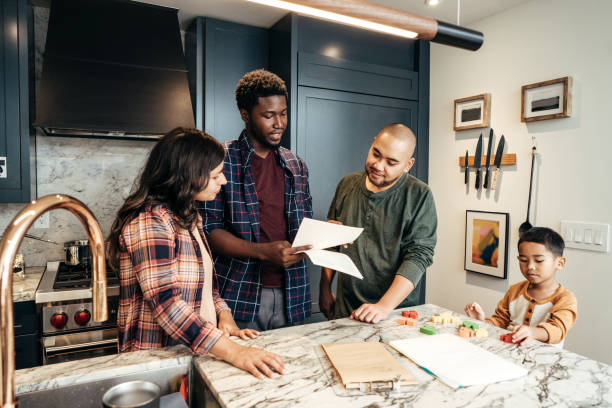 istock Multiracial family getting home consultation 1092691392
