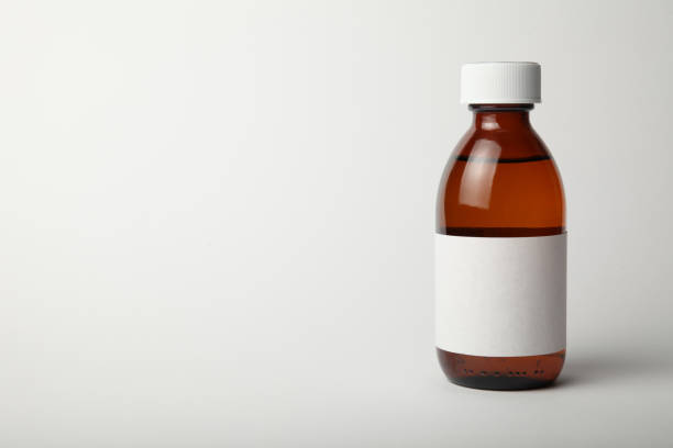 istock Medical glass bottle mockup. Empty template isolated on white background. 1092692078