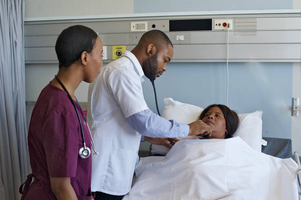 istock Stethoscope Listening in hospital bed 1092696944