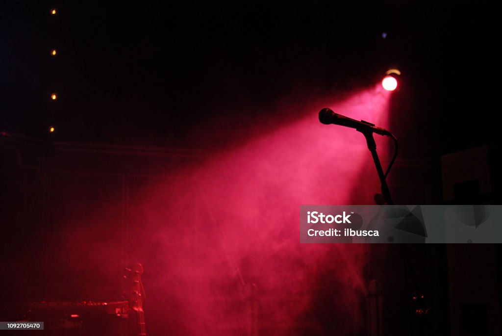 Music concert instruments silhouette Stage - Performance Space Stock Photo