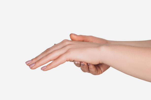 istock close up view of female hands isolated on white 1092706708