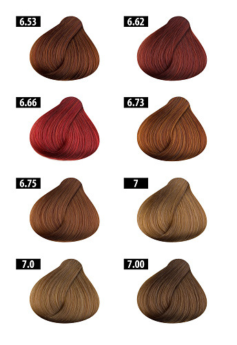 Haircolor And Hair Dye Colours Chart Colour Numbers 6 Stock Photo -  Download Image Now - iStock