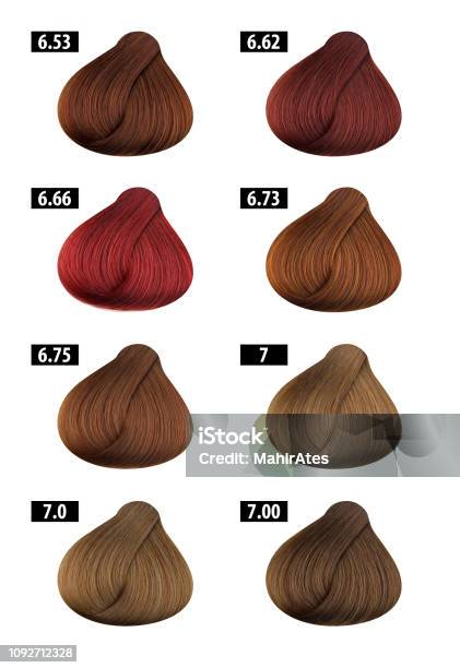 Haircolor And Hair Dye Colours Chart Colour Numbers 7 Stock Photo -  Download Image Now - iStock