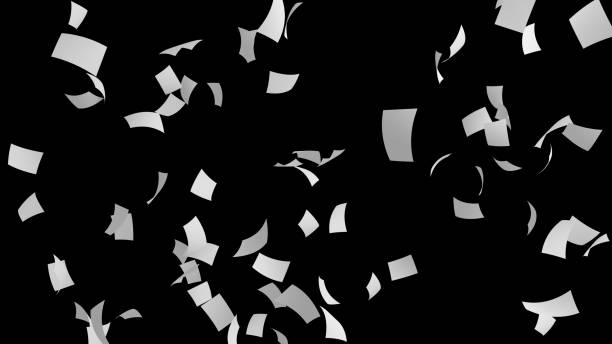 istock Blown empty paper isolated on black background. Documents flying in air in business concept, 3d illustration 1092715002