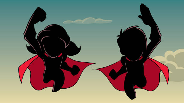 1,200+ Child Superhero Flying Stock Illustrations, Royalty-Free