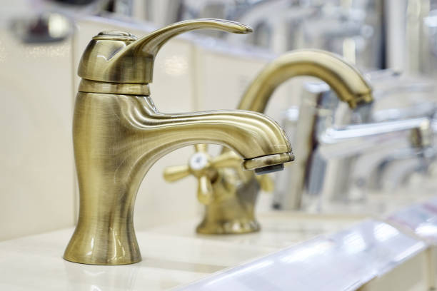 istock Water taps standing on shelf in shop 1092740106