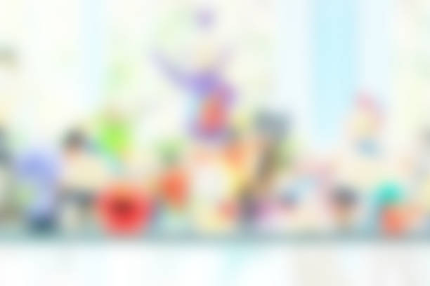 Blurred background toys on shelf