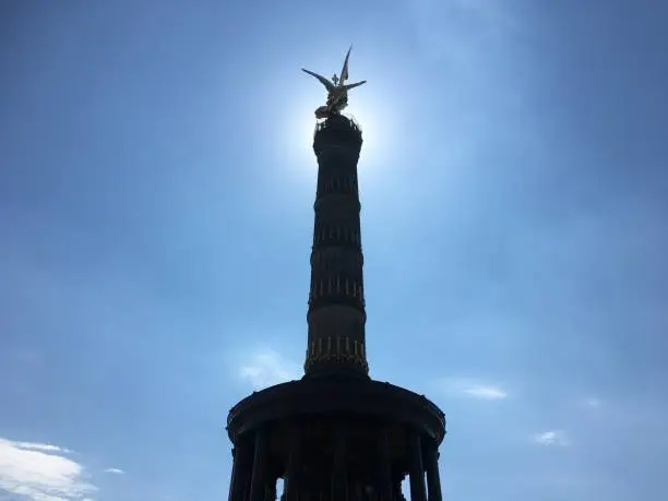 Siegessäule - Victory Column at Tiergarten, Berlin, Germany. Designed by Heinrich Strack, after 1864 to commemorate the Prussian victory in the Danish-Prussian War, The Victory Column was inaugurated on 2 September 1873.