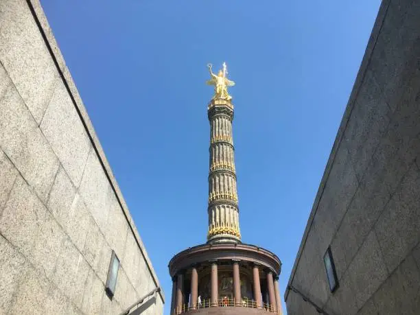 Siegessäule - Victory Column at Tiergarten, Berlin, Germany. Designed by Heinrich Strack, after 1864 to commemorate the Prussian victory in the Danish-Prussian War, The Victory Column was inaugurated on 2 September 1873.