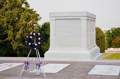 The Tomb of the Unknowns gathered from the Nation's wars in Arlington National Cemetery.